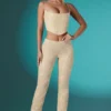 Fallon Petite Embellished Lace Low Rise Trousers i Ivory