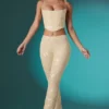 Fallon Petite Embellished Lace Low Rise Trousers i Ivory
