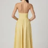Farrah Modal Broderie Anglaise halterneck-klänning i citrongult