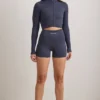 FlexiRib Zip-Up Cropped Jacket i Indigo Slate