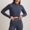 FlexiRib Zip-Up Cropped Jacket i Indigo Slate