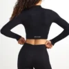 FlexiRib Zip-Up Cropped Jacket i svart