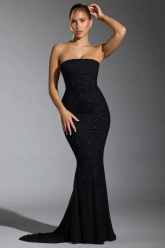 Florentina Embellished Corset Gown i svart