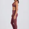 Foldover Mid-Rise Stirrup Leggings i Acai