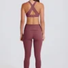 Foldover Mid-Rise Stirrup Leggings i Acai