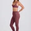 Foldover Mid-Rise Stirrup Leggings i Acai
