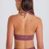 Fyrvägsstretchig sport-BH med rund halsringning och halterneck i Acai