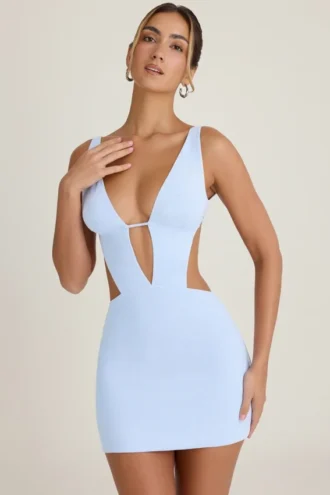 Gaia Cut-Out A-Line miniklänning i periwinkleblått