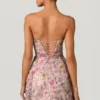 Galia Embellished Convertible Lace-Up Gown i blommigt rosa