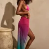 Gelato Ruched Midi Sarong i grönt mönster