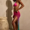 Gelato Ruched Midi Sarong i grönt mönster