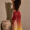 Gelato Ruched Midi Sarong i gul multi
