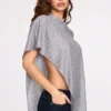 Ghalia genomskinlig jerseyponcho i grått