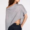 Ghalia genomskinlig jerseyponcho i grått