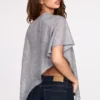 Ghalia genomskinlig jerseyponcho i grått