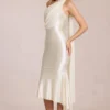 Giada Midaxi-klänning med scarf-detalj i ivory