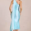 Giada Midaxi-klänning med scarf-detalj i mjuk aqua