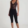 Giuliana Ponte Jersey Cropped Capri-byxor i svart