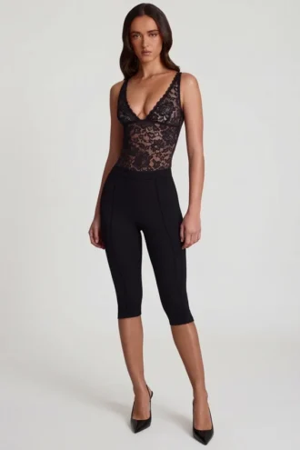 Giuliana Ponte Jersey Cropped Capri-byxor i svart
