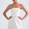 Haisley Bandeau Structured Tulip Miniklänning i elfenben