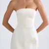 Haisley Bandeau Structured Tulip Miniklänning i elfenben