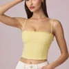 Hania Modal Broderie Anglaise Camisole-top i citrongult