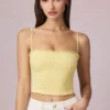 Hania Modal Broderie Anglaise Camisole-top i citrongult