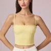Hania Modal Broderie Anglaise Camisole-top i citrongult