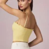 Hania Modal Broderie Anglaise Camisole-top i citrongult