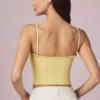 Hania Modal Broderie Anglaise Camisole-top i citrongult
