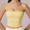 Hania Modal Broderie Anglaise Camisole-top i citrongult