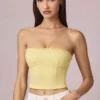 Hania Modal Broderie Anglaise Camisole-top i citrongult
