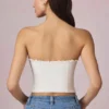 Hania Modal Broderie Anglaise Camisole Toppar i vitt