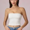 Hania Modal Broderie Anglaise Camisole Toppar i vitt