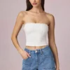 Hania Modal Broderie Anglaise Camisole Toppar i vitt