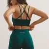 Högmidjade Define Luxe minishorts i jadegrönt