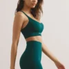 Högmidjade Define Luxe minishorts i jadegrönt