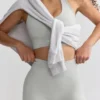 Högmidjade Define Luxe-shorts i grått