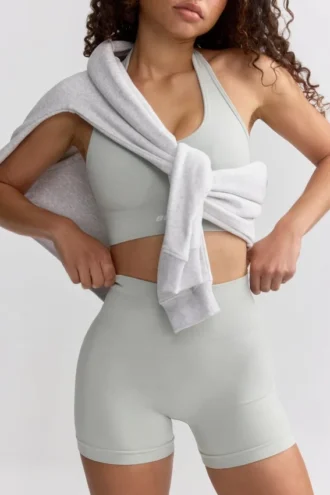 Högmidjade Define Luxe-shorts i grått