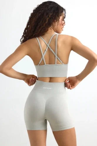 Högmidjade Define Luxe-shorts i grått