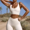 Högmidjade FlexiRib-bikeshorts i ivory