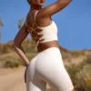 Högmidjade FlexiRib-bikeshorts i ivory