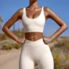 Högmidjade FlexiRib-bikeshorts i ivory