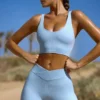 Högmidjade FlexiRib-shorts i blått