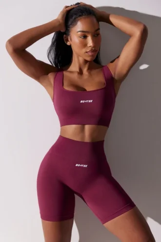 Högmidjade Super Sculpt-cykelshorts i plommon
