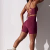 Högmidjade Super Sculpt-cykelshorts i plommon