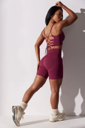 Högmidjade Super Sculpt-cykelshorts i plommon