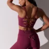 Högmidjade Super Sculpt-cykelshorts i plommon
