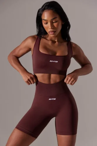 Högmidjade Super Sculpt-cykelshorts i vinrött