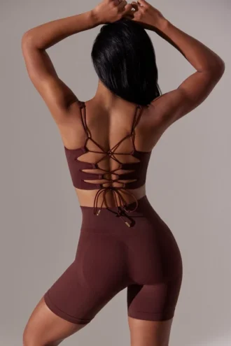 Högmidjade Super Sculpt-cykelshorts i vinrött